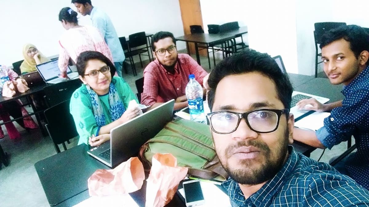 Selfie with teams at work during Hack A Day at BUET
